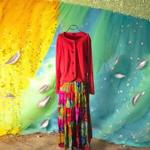 Sam and Jess Vibrant Multicolor Maxi Skirt Size XL